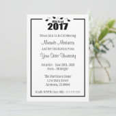 MBA Grad 2017 Abschluss Einladung (Black Caps) (Stehend Vorderseite)