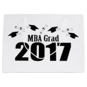 MBA Grad 2017 Abschluss Gift Bag (schwarz) Große Geschenktüte (Vorderseite)