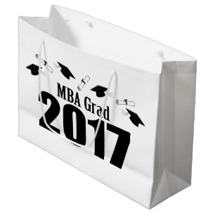 MBA Grad 2017 Abschluss Gift Bag (schwarz) Große Geschenktüte