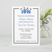 MBA Grad 2019 Abschluss Invite (Blue Caps) Einladung (Stehend Vorderseite)