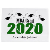 MBA Grad 2020 Abschluss Geschenktasche (grün) Große Geschenktüte (Rückseite)