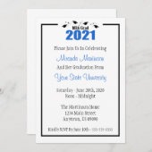 MBA Grad 2021 Abschluss Einladung (Blue Caps) (Vorne/Hinten)