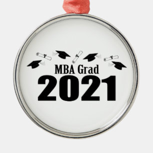 MBA Grad 2021 Karten und Diplome (schwarz) Ornament Aus Metall