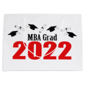 MBA Grad 2022 Abschluss Gift Bag (rot) Große Geschenktüte (Vorderseite)