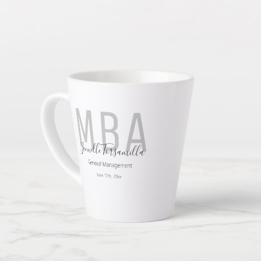MBA Graduate Milchtasse (Linke Ecke)