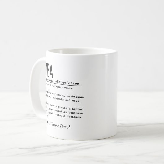 MBA KAFFEETASSE (Vorderseite Links)