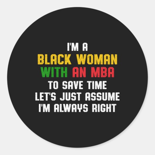 Mba Student Business Degree Abschluss Runder Aufkleber (Vorderseite)