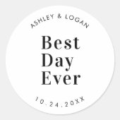 MBest Day je Moderne Gastgeschenk Hochzeit Runder Aufkleber (Vorderseite)