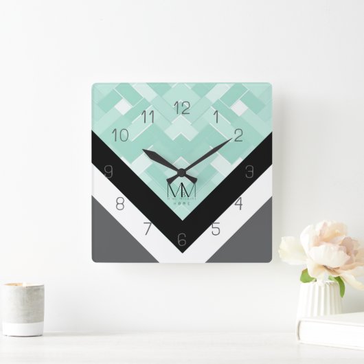 MbM ZUHAUSE Wall Clock - Minzfehler Quadratische Wanduhr (Zuhause)