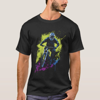 Mbr Mountainbiker Abstrakte Farbgestaltung T-Shirt
