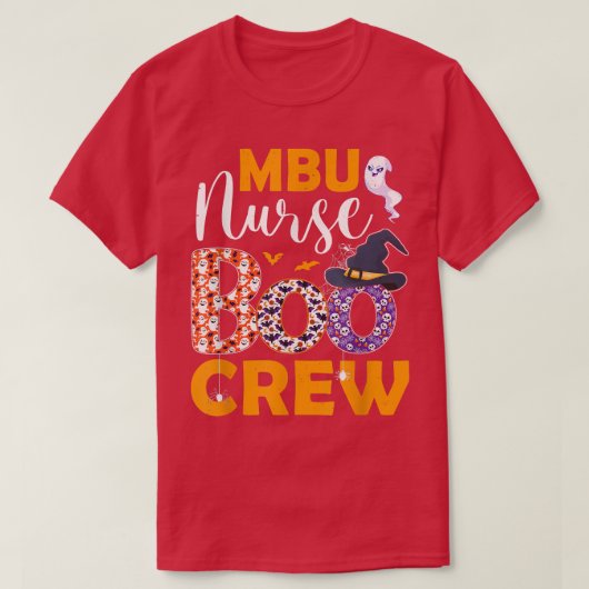 MBU Nurse Boo Crew Spooky Boo Ghost Halloween Kost T-Shirt (Design vorne)