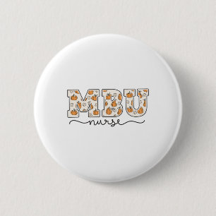 Mbu Nurse Pumpkin Fall Mother Button