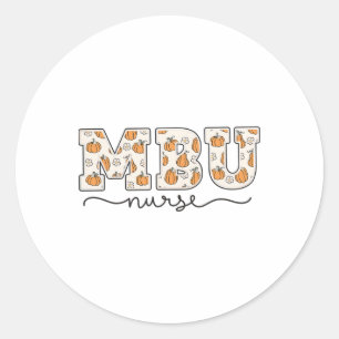 Mbu Nurse Pumpkin Fall Mother Runder Aufkleber