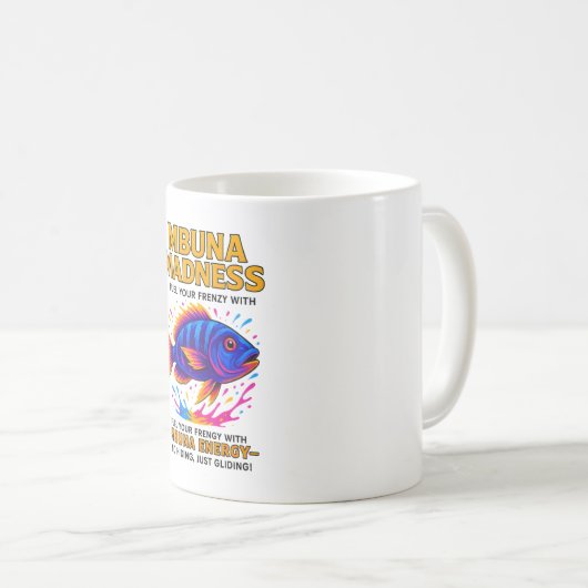 Mbuna Madness Energy Drink Parody Kaffeetasse (VorderseiteRechts)