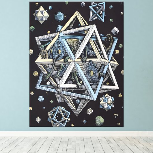 MC Escher art style Leinwanddruck (Insitu (Holzboden))