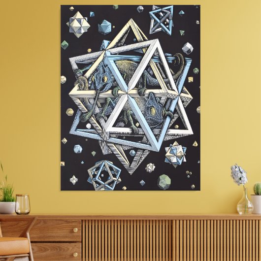 MC Escher art style Leinwanddruck (Insitu (Wohnzimmer))