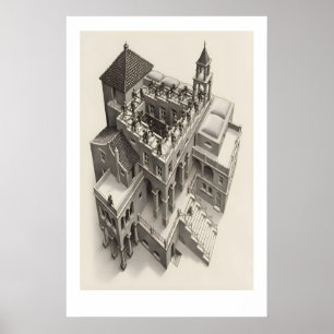 MC Escher Aufsteigend und Absteigend Kunstprint Poster