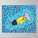 MC Hammerhead Poster<br><div class="desc">MC Hammerhead wird Sie...  Genau wie er diese Fischschule gemacht hat. Vergnügliche Dekoration für Ihre Zuhause!</div>