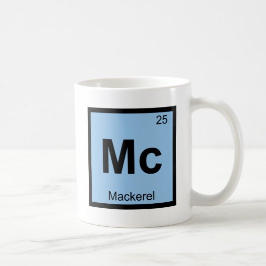 Mc - Makrelen-Fisch-Chemie-Periodensystem-Symbol Kaffeetasse (Rechts)