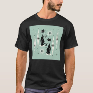 MC Meow Retro Atomic Cats auf Vintage Mint Fotogra T-Shirt
