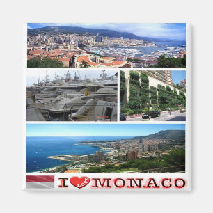 MC - Monaco - I Liebe - Collage Mosaic Magnet