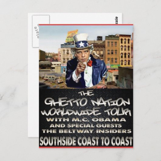 MC Obamas Ghetto-Nationenpostkarte Postkarte (Vorne/Hinten)
