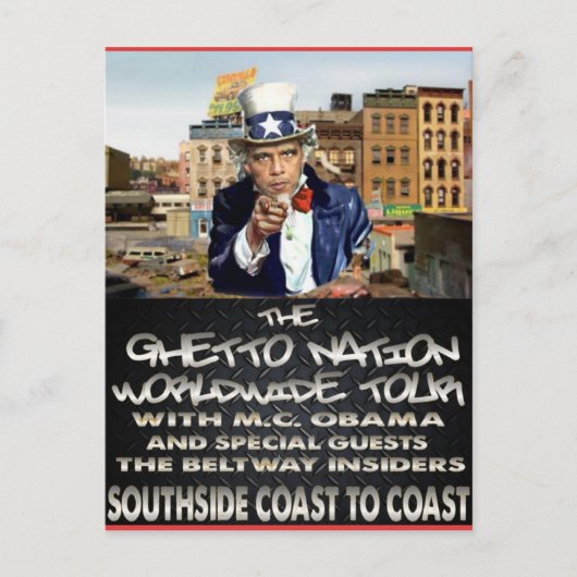 MC Obamas Ghetto-Nationenpostkarte Postkarte (Vorderseite)