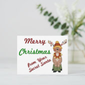 MC Reindeer Secret Santa - Urlaubspostkarten Feiertagspostkarte (Stehend Vorderseite)