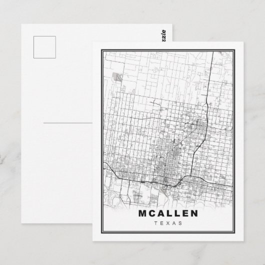 McAllen Map Postkarte (Vorne/Hinten)