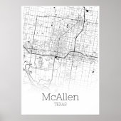 McAllen Map - Texas - City Map Poster (Vorne)