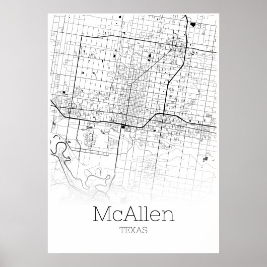 McAllen Map - Texas - City Map Poster (Vorne)