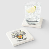 McAllister Familienwappen-Wappen Steinuntersetzer (Seitenansicht)