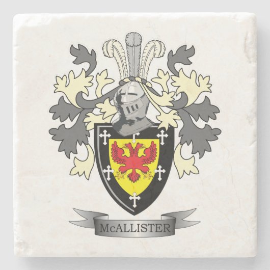 McAllister Familienwappen-Wappen Steinuntersetzer (Vorderseite)