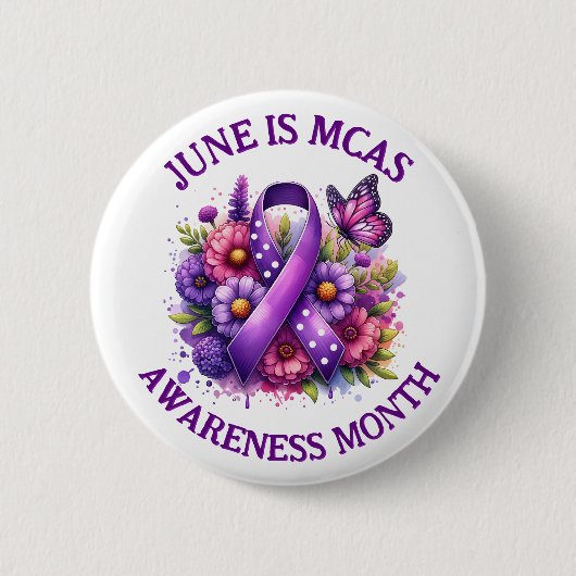 MCAS Mast Cell Activation Syndrome Awareness Button (Vorderseite)