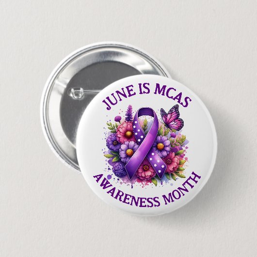 MCAS Mast Cell Activation Syndrome Awareness Button (Vorne & Hinten)