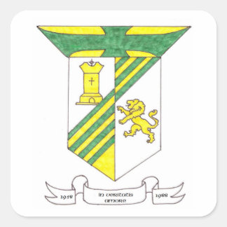 McAuley High School-Wappen Quadratischer Aufkleber
