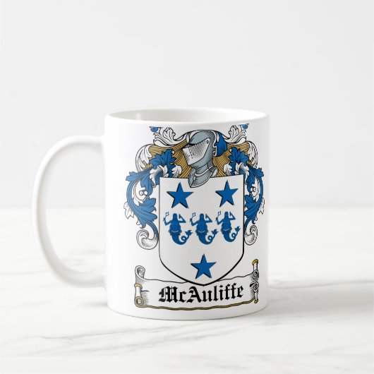 McAuliffe Familienwappen Kaffeetasse (Links)