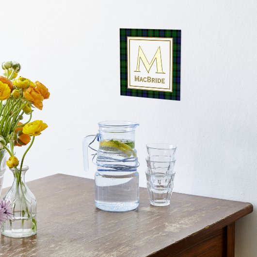 McBride Clan Tartan Karierte Monogram Foil Prints Foliendrucke (Ablage(Küche))