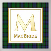 McBride Clan Tartan Karierte Monogram Foil Prints Foliendrucke (Vorderseite)