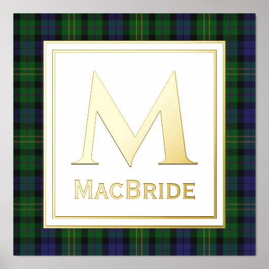 McBride Clan Tartan Karierte Monogram Foil Prints Foliendrucke (Vorderseite)
