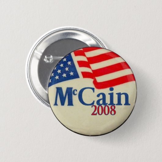 McCain 2008 Flaggen-Knopf Button (Vorne & Hinten)