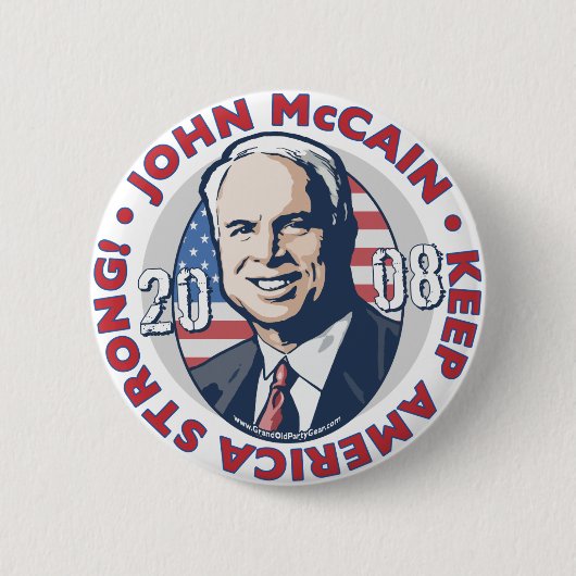 McCain behalten starken Knopf Amerikas Button (Vorderseite)