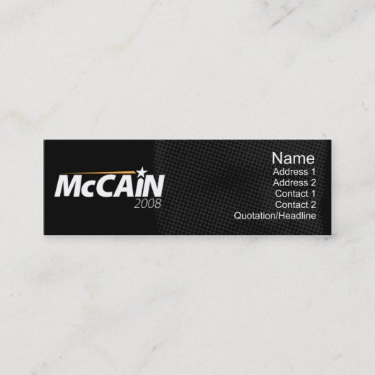 McCain - dünn Mini Visitenkarte (Vorderseite)