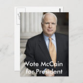 McCain für den Präsidenten Postkarte (Vorne/Hinten)