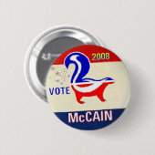 McCain GOP-Stinktier-Knopf Button (Vorne & Hinten)