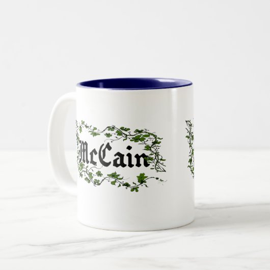 McCain kriechende Efeu-keltische irische Tasse (Vorderseite Links)