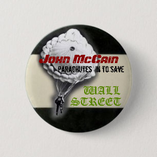 McCain mit Fallschirm abspringenknopf Button