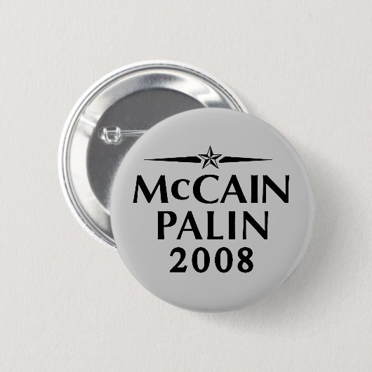 McCain Palin 2008 Knopf Button (Vorne & Hinten)