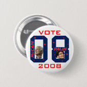 McCain Palin ABSTIMMUNG 2008 Button (Vorne & Hinten)