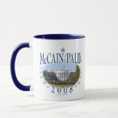 McCain Palin das Weiße Haus 2008 Tasse (Links)
